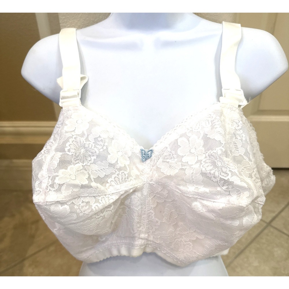 VTG LADY CAMEO Bullet 44 GG White Floral LACE SOFT CUP BRA STYLE 708 NWOT - Picture 1 of 6